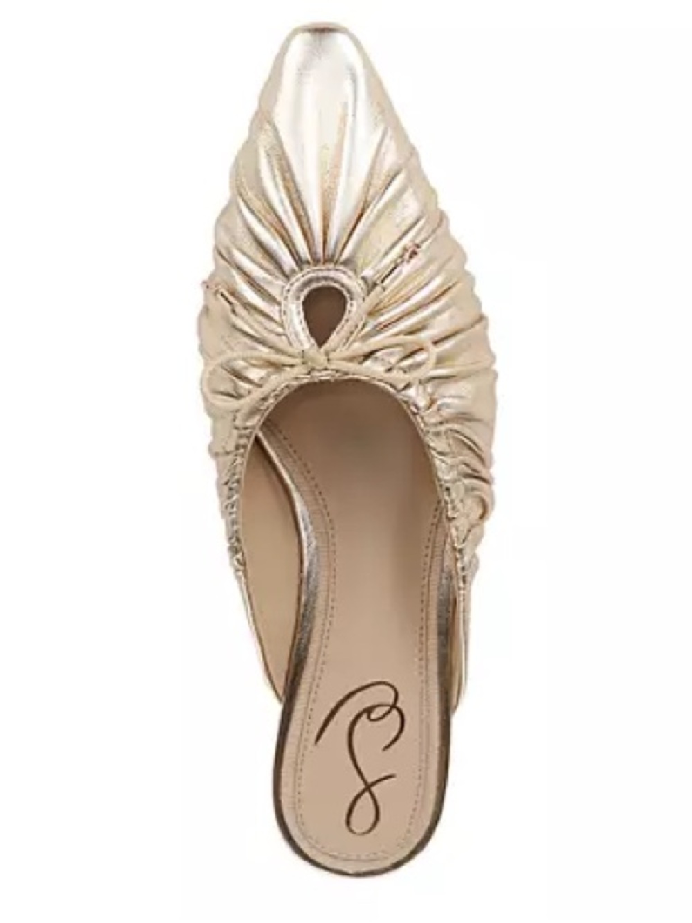 {Sam Edelman} Julia Metallic Gold Pointed Toe Mules - Picture 13 of 14